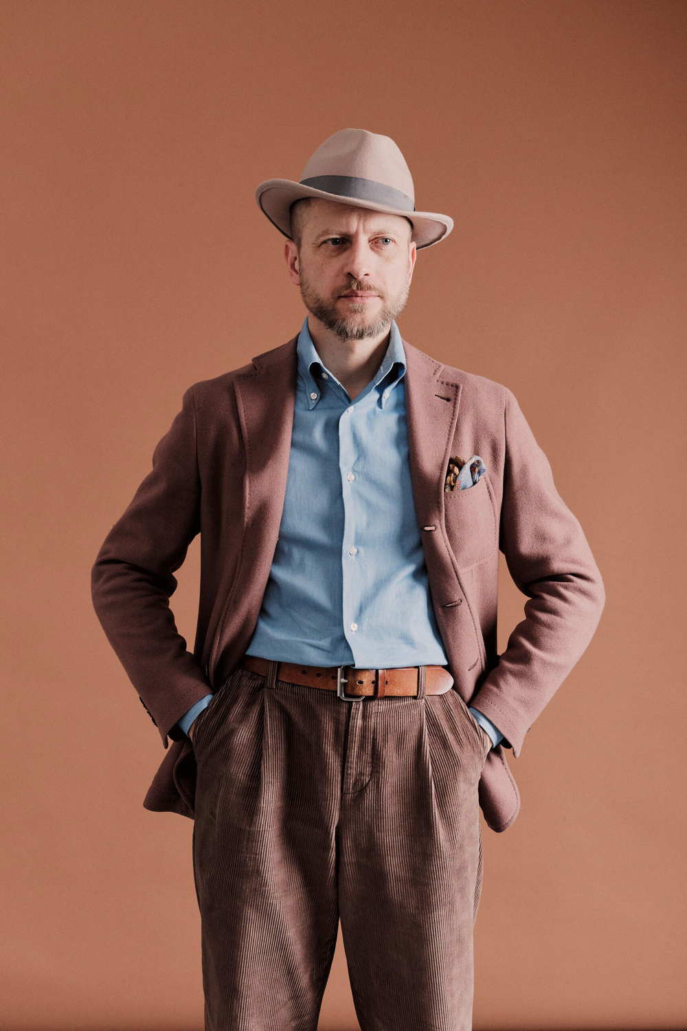 Рубашка button-down (с воротником на пуговицах) из денима голубая