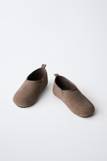ZARA КОЖАНЫЕ ТУФЛИ, СЕРО-КОРИЧНЕВЫЙ