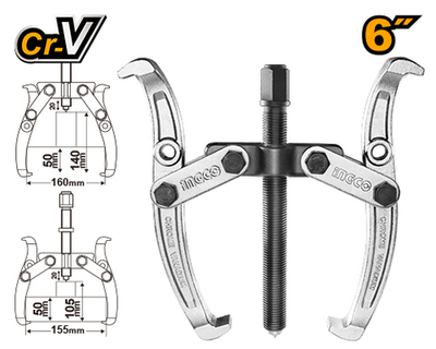 Съемник с двумя захватами 150мм INGCO HGP08026 INDUSTRIAL