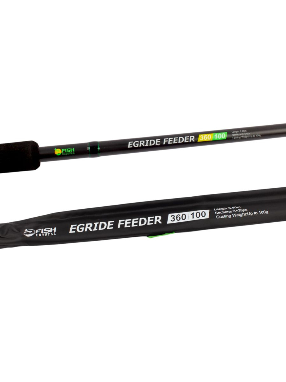 Удилище фидерное "EGRIDE FEEDER" FISH CRYSTAL , тест до 100 г, 3,60 м, 3+3 tips