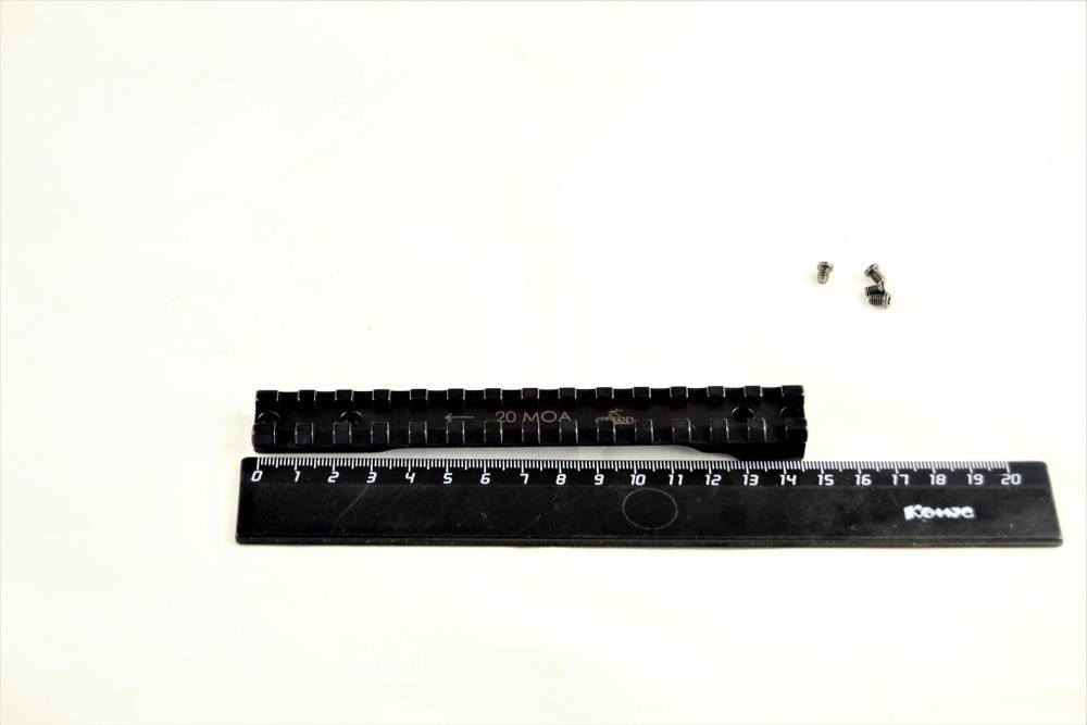 Планка Rusan Picatinny Military Mauser K98 (без болтов, с отверстиями B=105) -20MOA (010-38-20MOA)