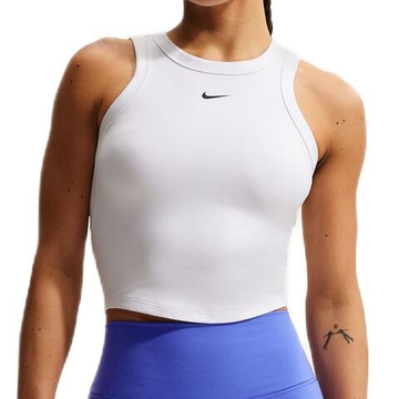 Женский теннисный топ Nike One Fitted Dri-Fit Short Sleeve Crop Tank — white/black