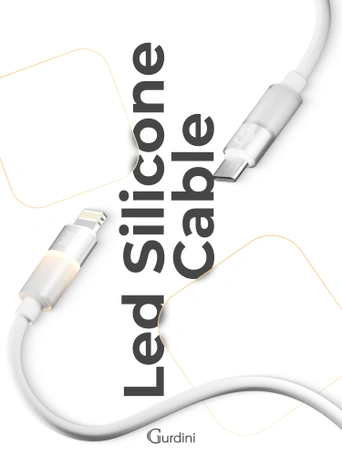 Кабель Type-C to Lightning Gurdini Silicone Data Cable 20V/3A 60W 1m (LED) белый
