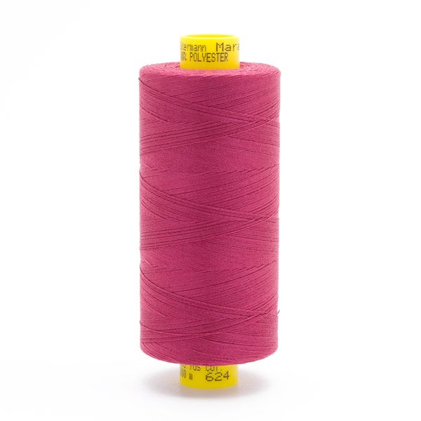 Нитка Gutermann Mara 120 (1000 метров), 1 кат., универсальная | 624 бруснично-розовый