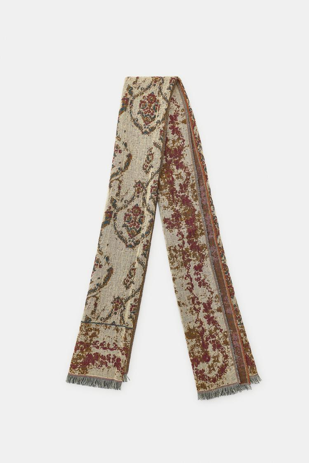 ZARA ЖАККАРДОВЫЙ ПЛАТОК С ПРИНТОМ, ПЕСОЧНЫЙ