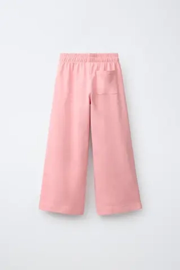 ZARA ПЛОТНЫЕ БРЮКИ WIDE LEG, РОЗОВЫЙ