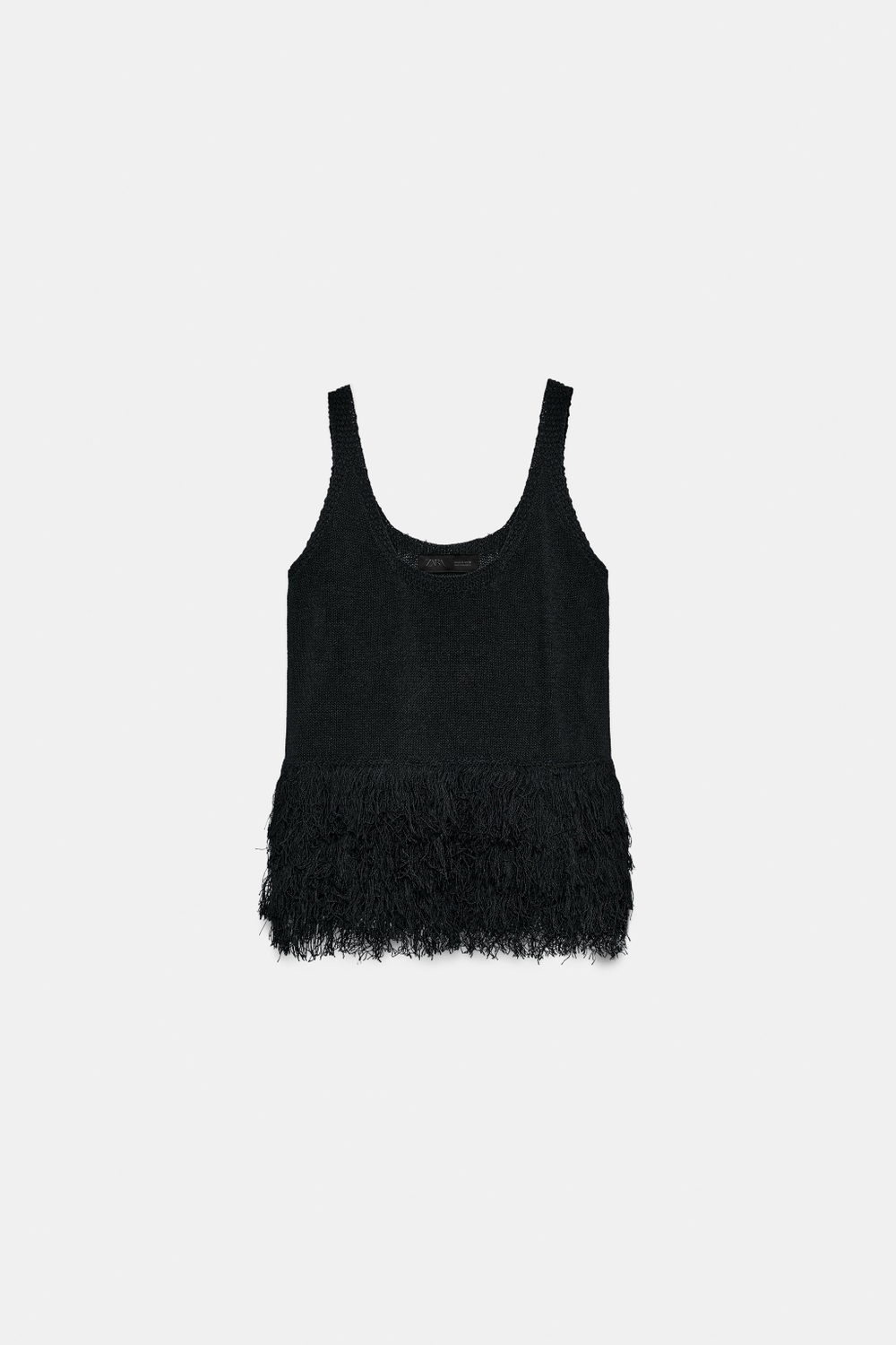 ТРИКОТАЖНЫЙ ТОП С БАХРОМОЙ — ZARA