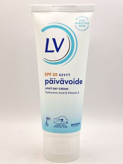 LV солнцезащитный увлажняющий крем SPF 20 с гиалуроновой кислотой и овсяным маслом, 60 мл (Из Финляндии)