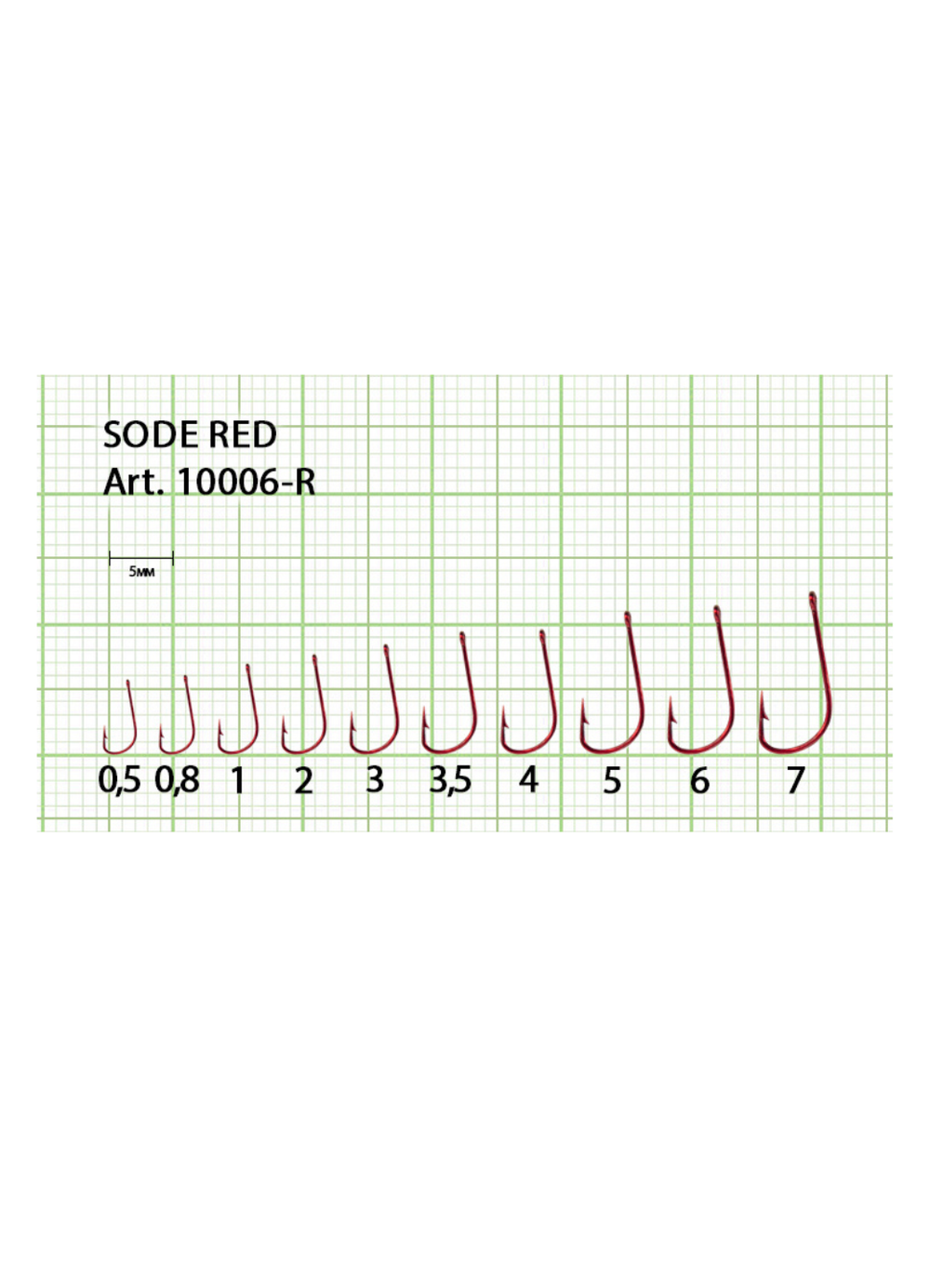 Крючок рыболовный Fish Crystal SODE RED 10006R №3 (5 упаковок)