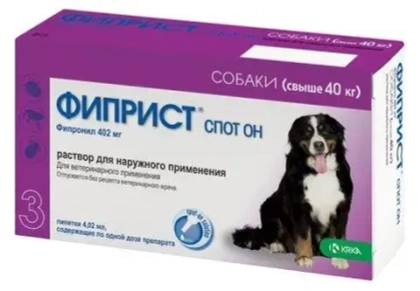ФИПРИСТ СПОТ ОН Капли от блох, вшей, клещей и власоедов для собак массой более 40 кг (1 пипетка)