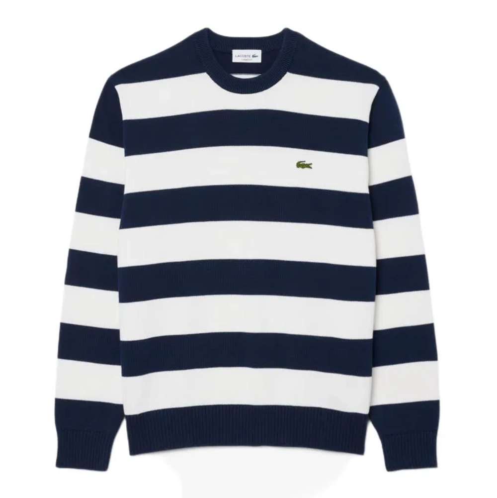 Куртка теннисная Lacoste Striped Cotton Crew Neck Sailor - navy blue/white