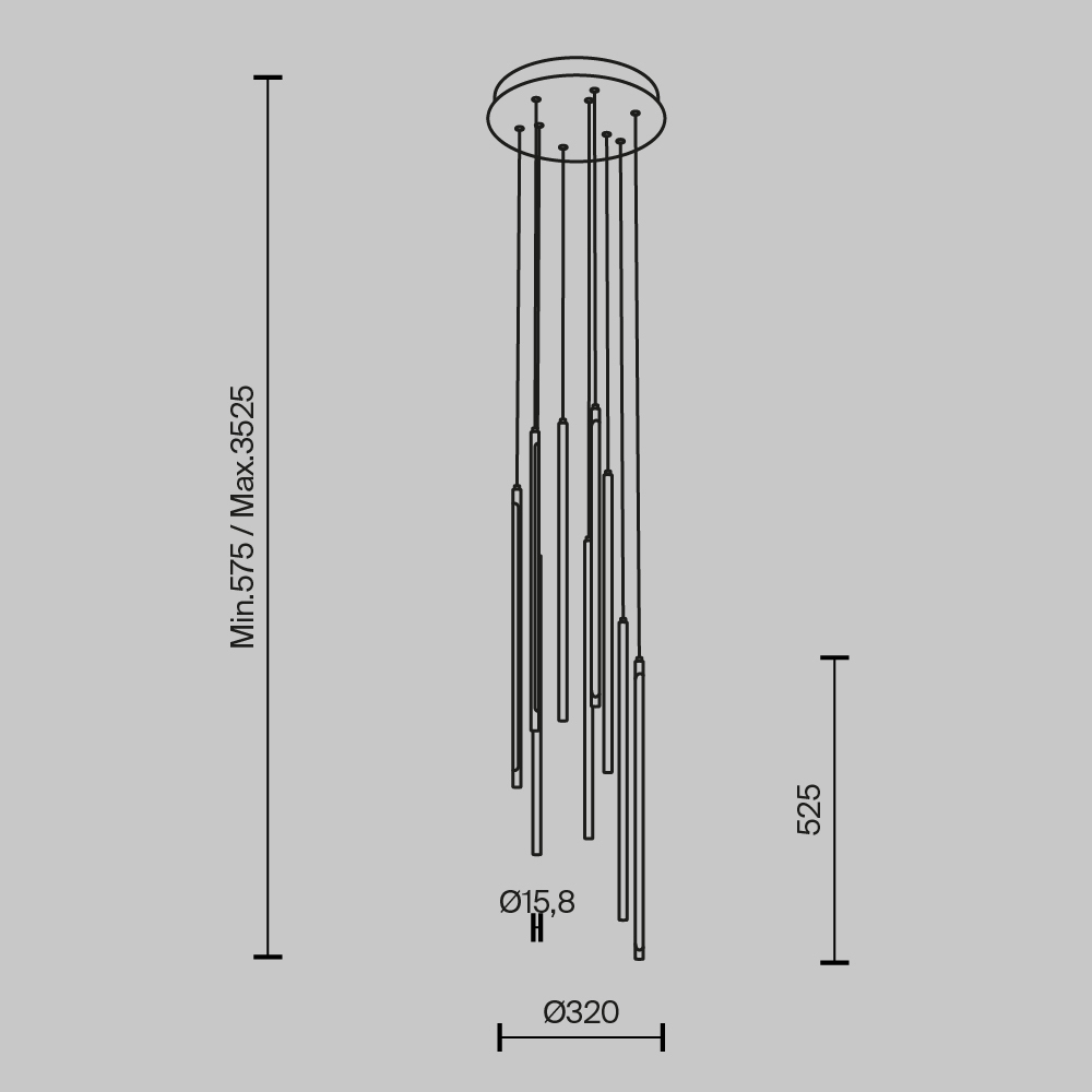 Подвесной светодиодный светильник Maytoni Light stick MOD236PL-L54B3K