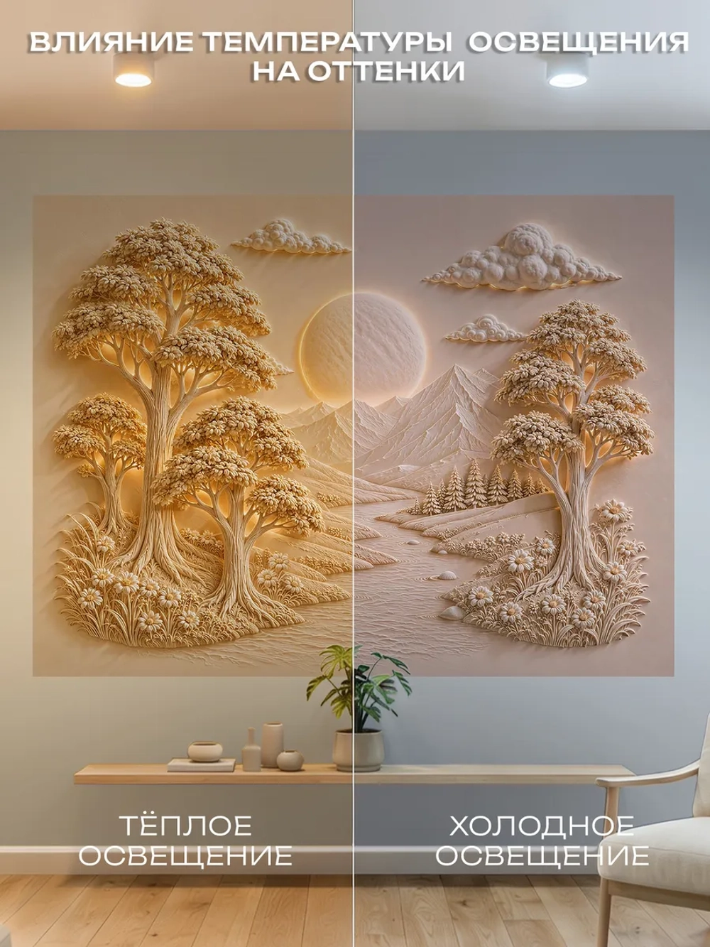 Фотообои 3d в спальню и для зала горы и лес