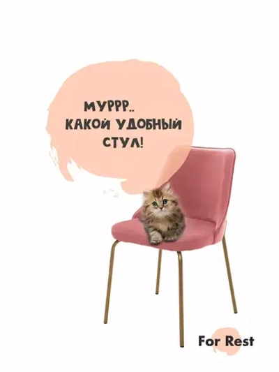 Стул "Флорес" 1 шт. Антивандальная ткань, Золотые ножки