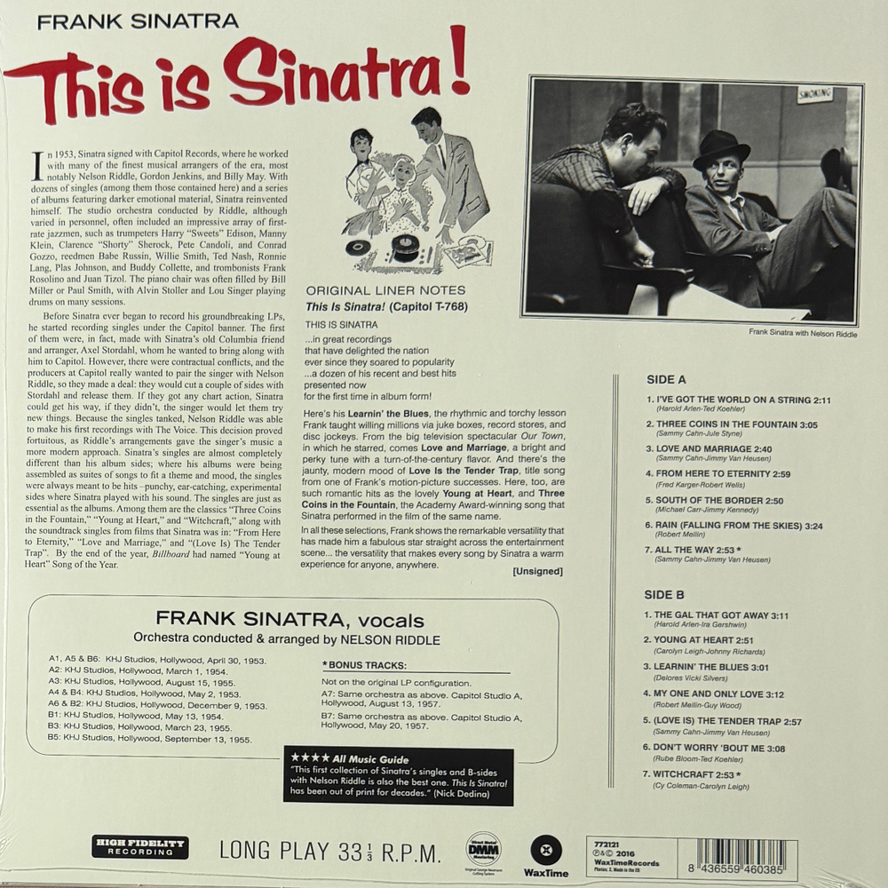 Виниловая пластинка Frank Sinatra ‎– This Is Sinatra! LP