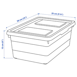 IKEA SOCKERBIT (ИКЕА СОСКЕРБИТ) — Контейнер с крышкой, белый, 38x25x15 см, фото 6