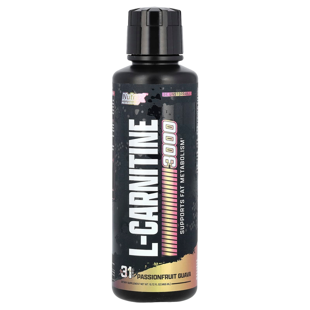 Nutrex Research, L-карнитин 3000, гуава из маракуйи, 465 мл (15,72 жидк. унц.)