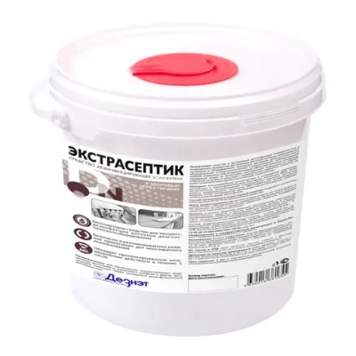 Экстрасептик салфетки дезинфицирующие 165х190 мм 1000 салфеток в ведре