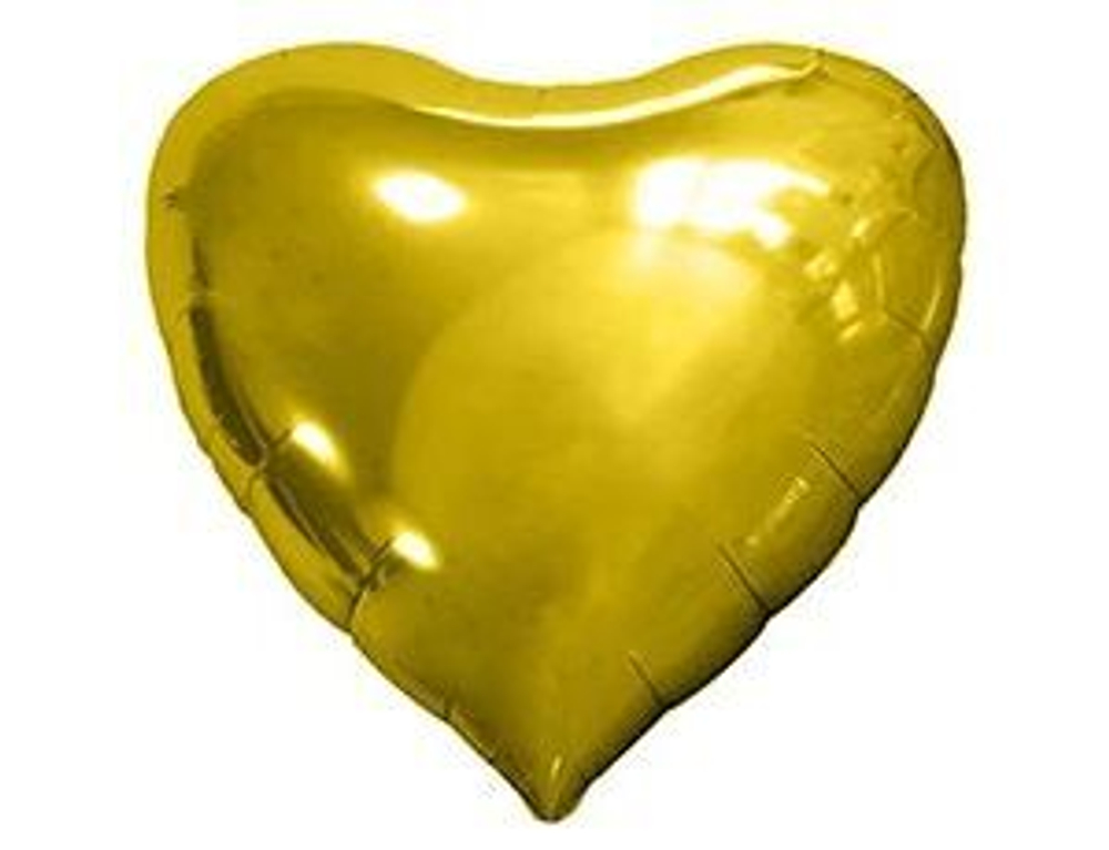 Шар фольга Сердце ГИГАТ Металлик GOLD Золото 173 см УЖЕ с гелием