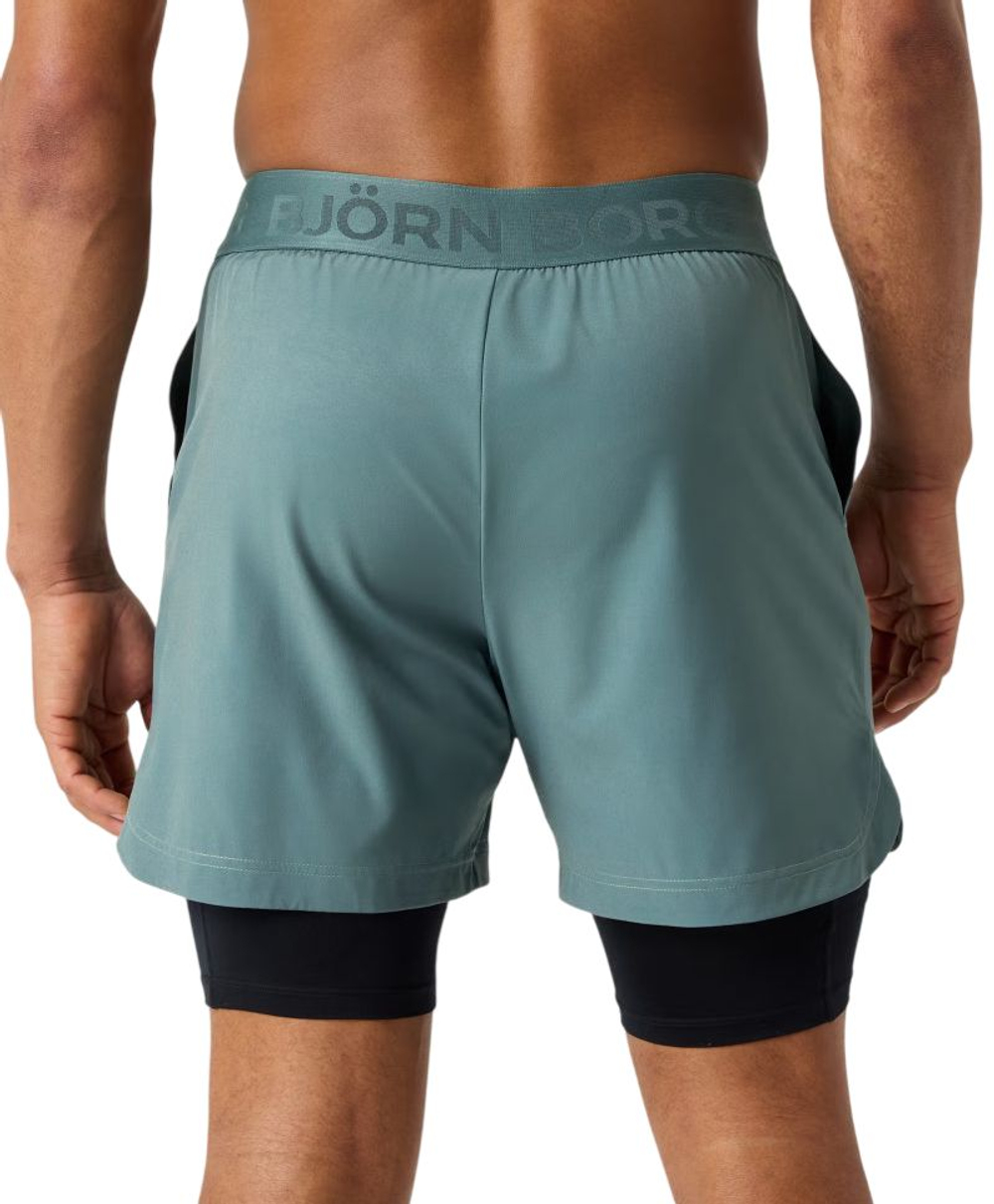 Мужские теннисные шорты Bj_rn Borg 2 In 1 — balsam green