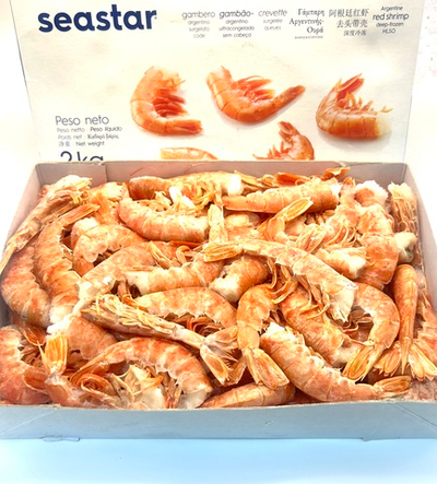 Лангустины (креветки аргентинские) Seastar дикие без головы L3 замороженные, 2 кг