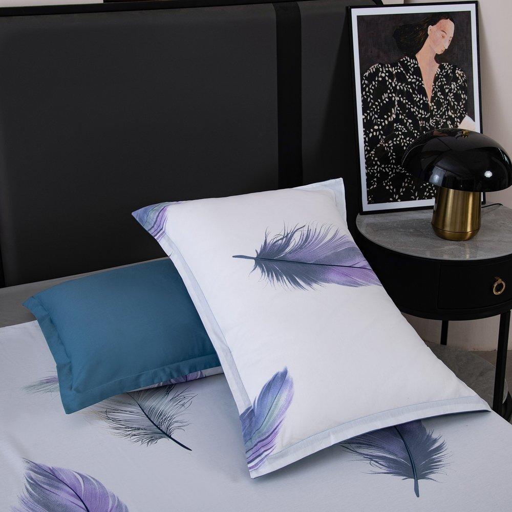 КПБ на резинке Сатин Velouria Luxe с Одеялом VLR018, Евро, 4 наволочки, простынь 160*200*25