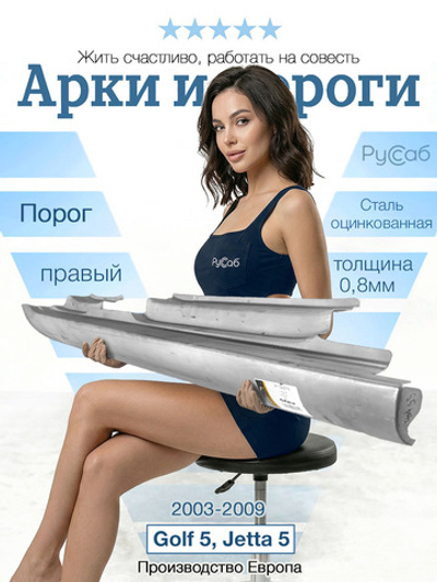 Порог правый Volkswagen Golf 5, Jetta (Potrykus)