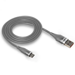 Кабель USB "WALKER" C735, 3.1А, Micro USB, поддержка QC, серый