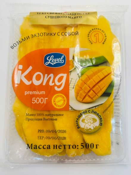 Манго сушеное вьетнамское Kong Premium без добавленного сахара, 500 г