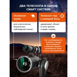 Смарт-телескоп Levenhuk Kelvin Bright STM127 - вид на основную трубу и телескоп-гид