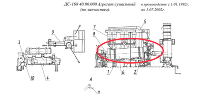 ДС-168 41.00.000 Установка сушильного барабан
