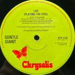 Gentle Giant ‎– Playing The Fool 2LP (Англия 1977г.)