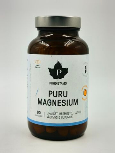 Puhdistamo Puru Magnesium Магний со вкусом апельсина, 90 жевательных таблеток (из Финляндии)