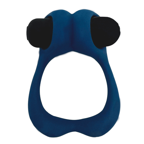 Синее эрекционное виброкольцо 3,2см Cnex Alive Nutty Vibrating Cock Ring Blue