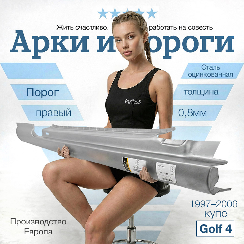 Порог правый Volkswagen Golf 4 купе (Potrykus)