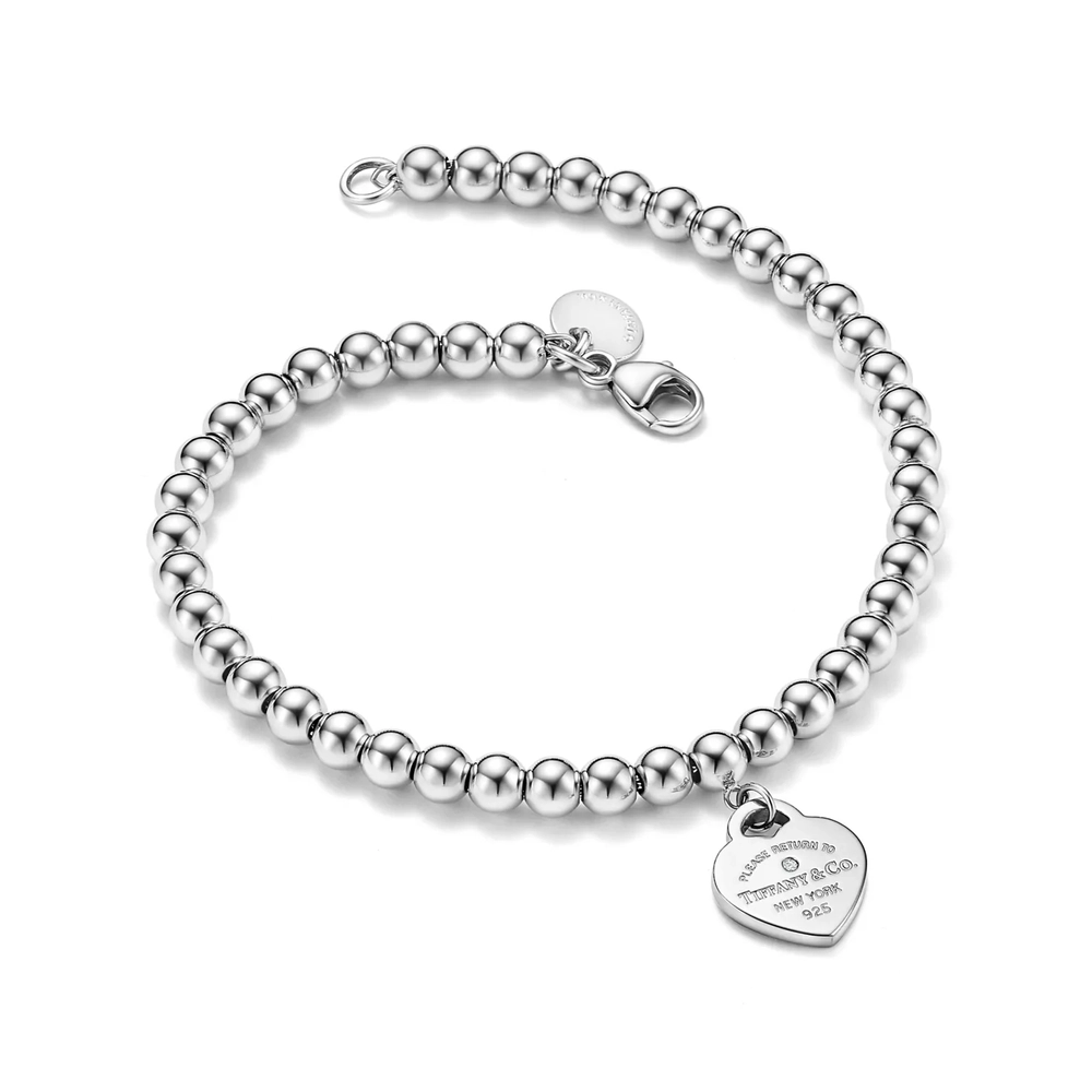 Браслет из серебра с розовой эмалью и бриллиантом, Tiffany 🩷