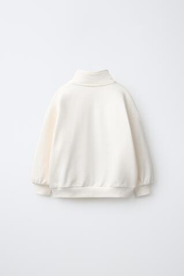 ZARA ТОЛСТОВКА С ВОРОТНИКОМ-СТОЙКОЙ, ЭКРЮ