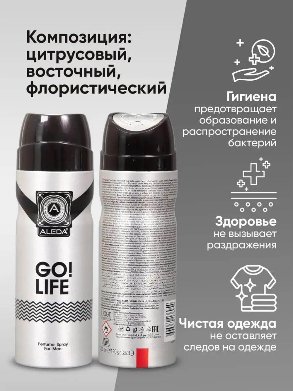 Дезодорант мужской Aleda Go Life 200 мл