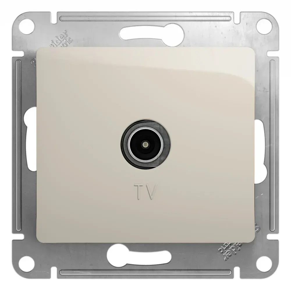 GLOSSA TV РОЗЕТКА оконечная 1дБ, механизм, МОЛОЧНЫЙ