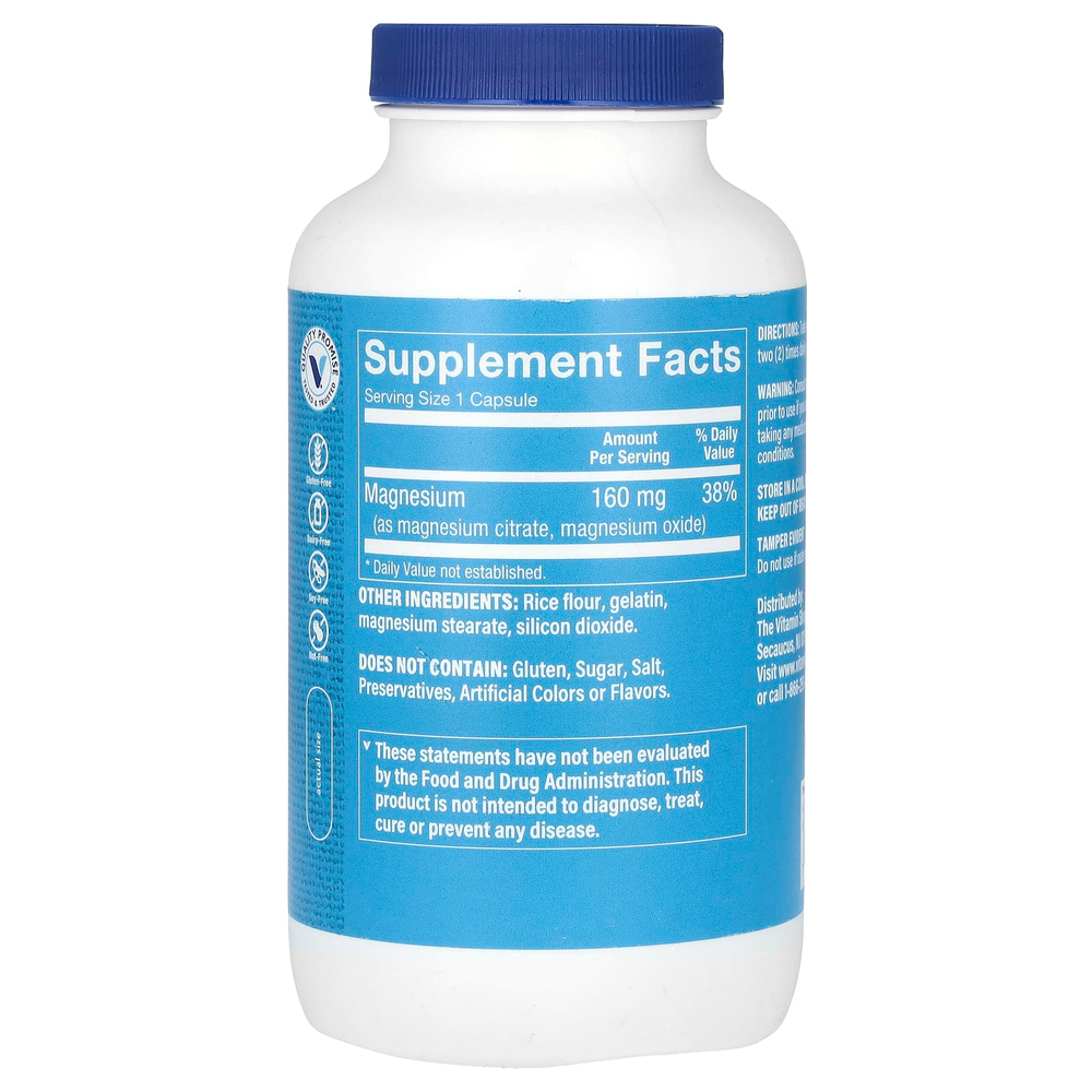 The Vitamin Shoppe, комплекс цитрата магния, 160 мг, 300 капсул
