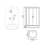 Душевая кабина Grossman Cosmo GR140 (90x100x215) дверь раздвижная,6 мест