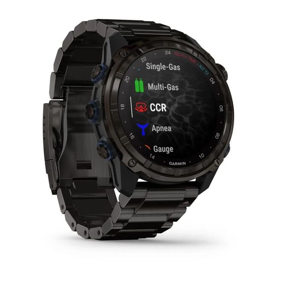 Умные часы Garmin Descent MK3i 51 мм титановый корпус с DLC покрытием с черным титановым браслетом