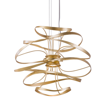 Corbett Calligraphy Chandelier, 46 cm, Gold Leaf