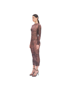 BROWN MESH DRESS