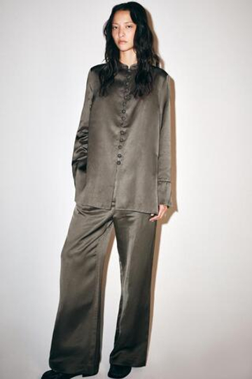 ZARA АТЛАСНАЯ КУРТКА — ZW COLLECTION, СЕРЫЙ
