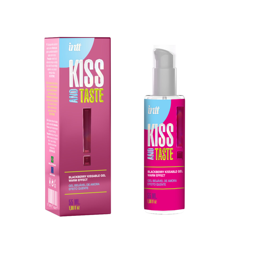 INTT KISS AND TASTE - Массажный разогревающий гель ежевика, 55 мл