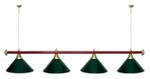 Лампа STARTBILLIARDS 4 пл. (плафоны зеленые,штанга зеленая,фурнитура золото)