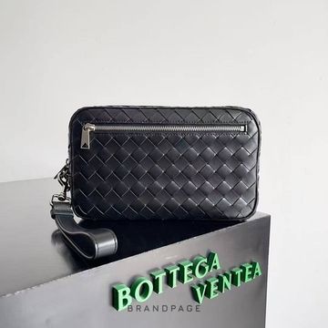 Клатч чёрный от Bottega Veneta Intrecciato BP5-408672
