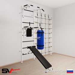 Шведская стенка Sv Sport 50530 (Турник стандарт/Брусья/Скамья/Цепь/Мешок 30кг/Канатный лаз)