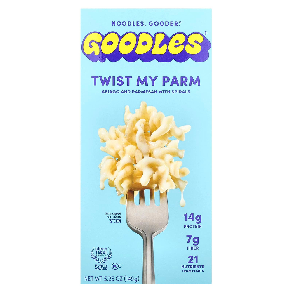 Goodles, Twist My Parm, азиаго и пармезан со спиральками, 149 г (5,25 унции)
